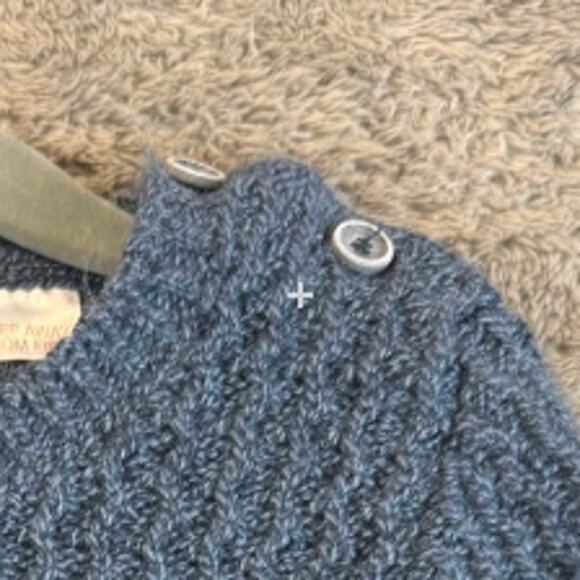 Zara Kids Baby Knitwear Blue Sweater 18-24 Months Toddler Boy Monster Applique - Picture 4 of 9